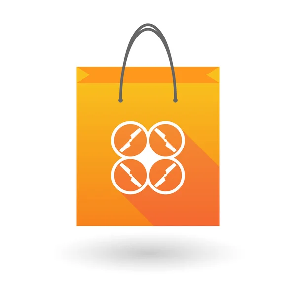 Shopping bag icon with a drone — Stock Vector