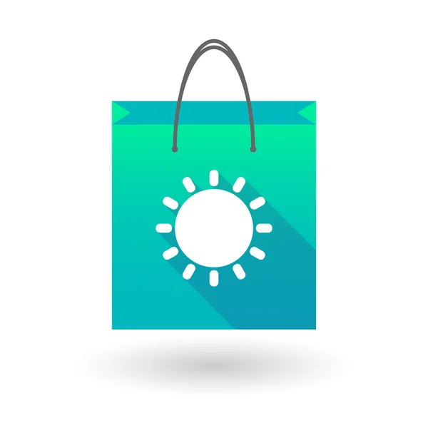 Shopping bag icon with a sun — Stock Vector