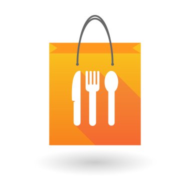 Cuttlery turuncu alışveriş çantası simgesiyle