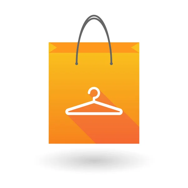 Oranje boodschappentas pictogram met een hanger — Stockvector