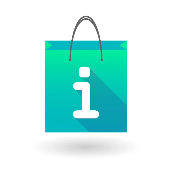 Blue shopping bag icon with an info sign — Stock Vector