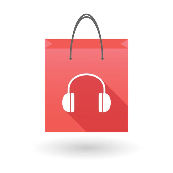 Ikona červeného Nákupní taška sluchátka — Stockový vektor
