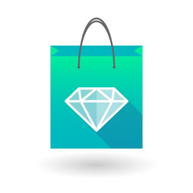 Mavi alışveriş çantası simgesini bir elmas