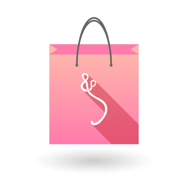 Pink shopping bag icon with an ebola sign — Stock Vector