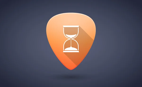 橙色的吉他挑选图标与沙子的时钟 — 图库矢量图片