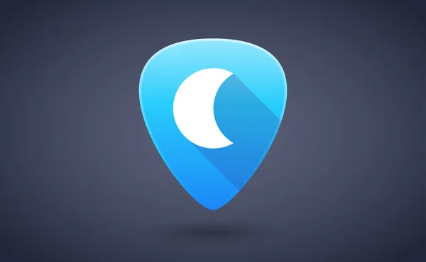 Chitarra blu scegliere icona con una luna — Vettoriale Stock