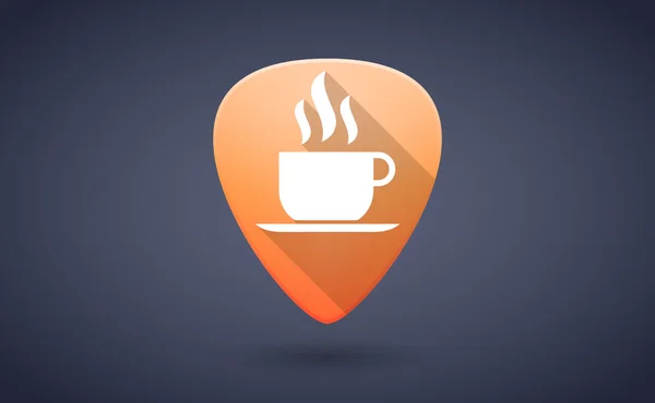 Icono de selección de guitarra naranja con una taza de café — Vector de stock