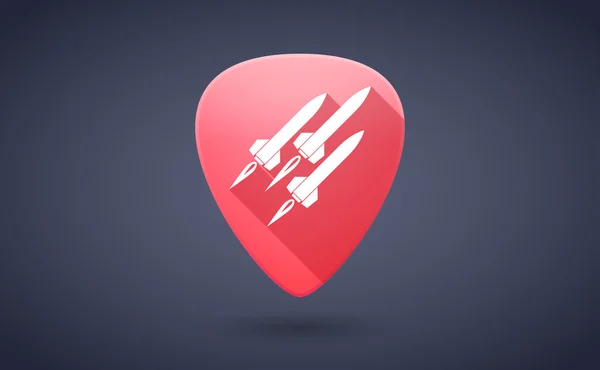 Красная гитара с ракетами — стоковый вектор