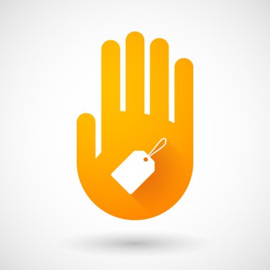 Turuncu el simgesi alışveriş bir etiketle