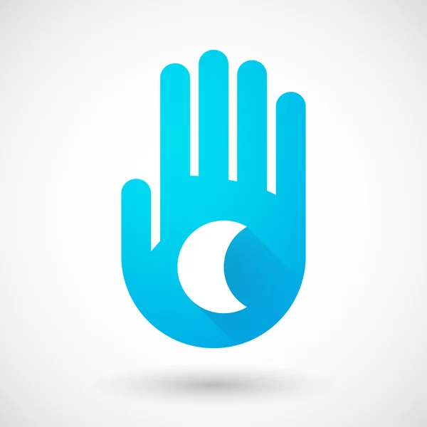 Ikona modré ruky s měsíc — Stockový vektor