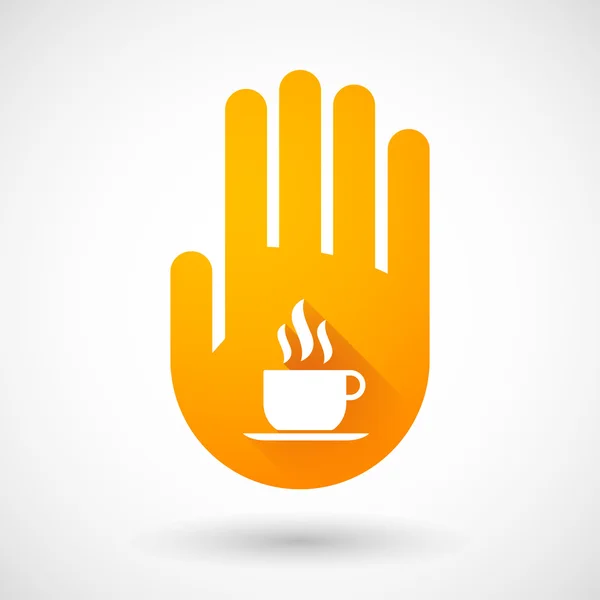 Помаранчева піктограма рук з чашкою кави — стоковий вектор