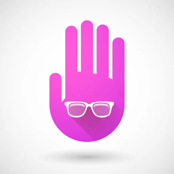 Różowy ręka ikona w okularach — Wektor stockowy