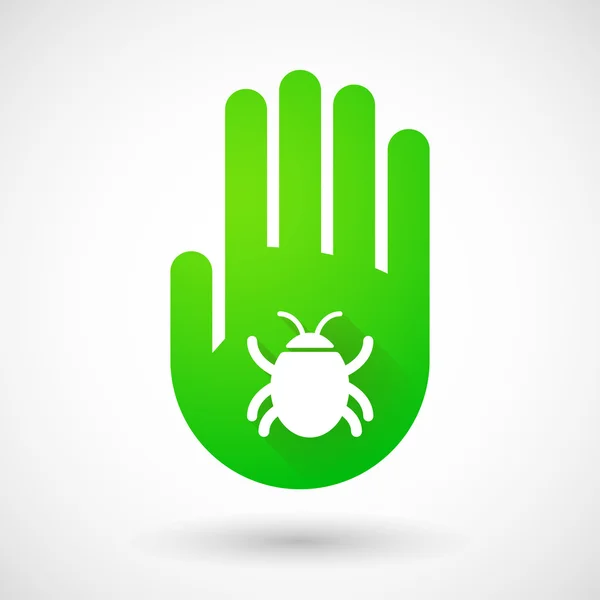 Grüne Hand Symbol mit einem Bug — Stockvektor