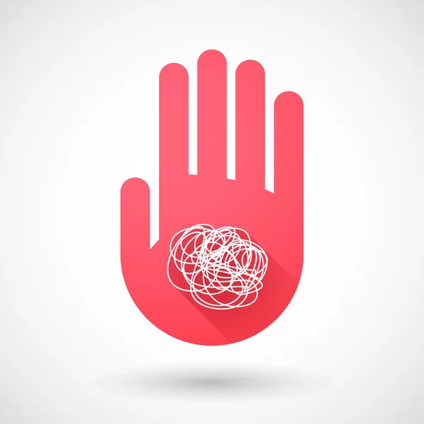 Red hand icon with a doodle — Stock Vector