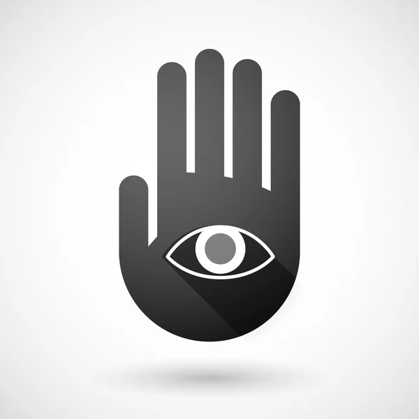 Black hand icon with an eye — Stock Vector