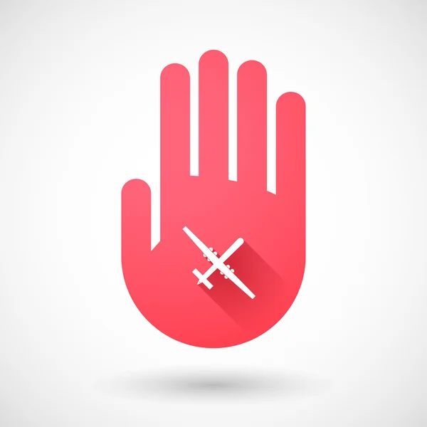 Czerwonej ręki ikonę z drone wojny — Wektor stockowy