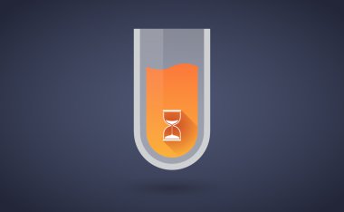 Bir kum saati ile turuncu kimyasal test tüpü simgesi