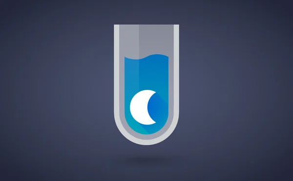 Icône de tube à essai chimique bleu avec une lune — Image vectorielle