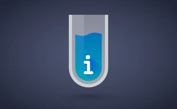Icône de tube à essai chimique bleu avec un signe info — Image vectorielle
