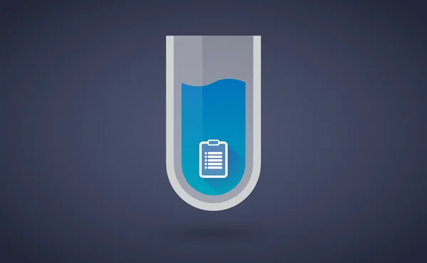 Icône de tube à essai chimique bleu avec un rapport — Image vectorielle
