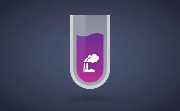 Icône de tube à essai chimique violet avec une usine — Image vectorielle