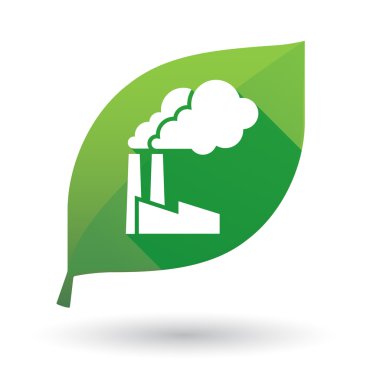 Bir fabrika ile yaprak yeşil simge