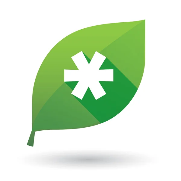 Grünes Blatt-Symbol mit einem Stern — Stockvektor