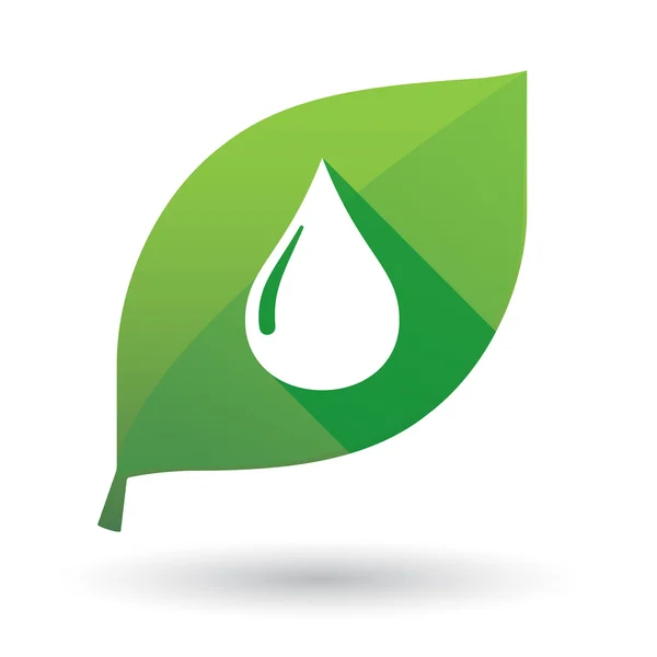Zelená listová ikona s kapkou paliva — Stockový vektor