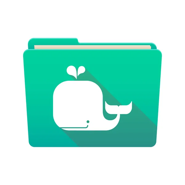 Icona della cartella con una balena — Vettoriale Stock
