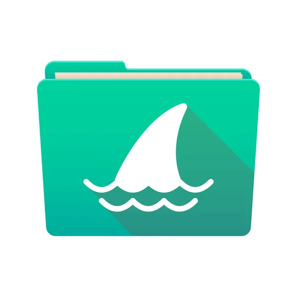 Folder icon with a shark fin — Stock Vector