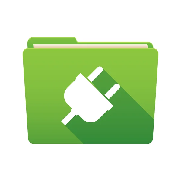 Folder icon with a plug — Stock Vector