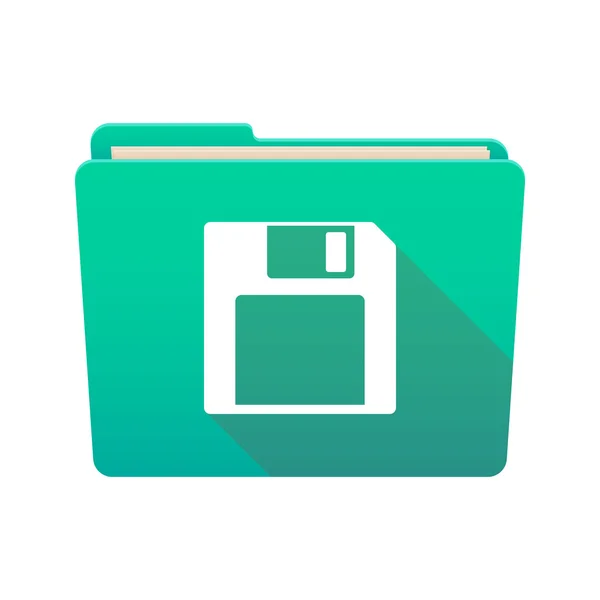 Folder icon with a floppy disk — Stock Vector