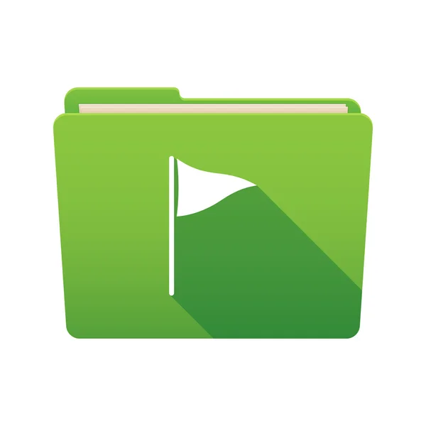 Klasör simgesini bir golf bayrak ile — Stok Vektör