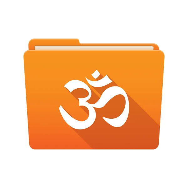 Folder icon with an om sign — Stock Vector