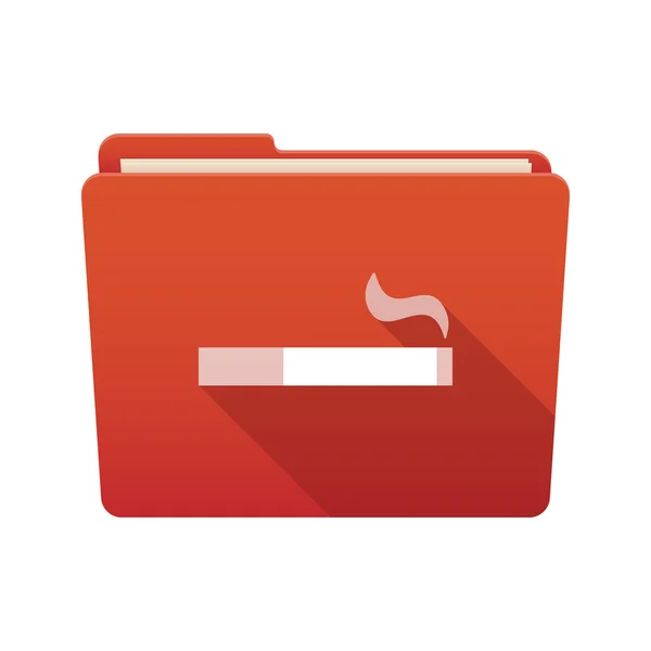 Icono de carpeta con un cigarrillo — Vector de stock