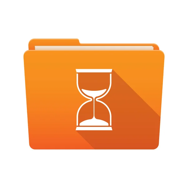 Icono de carpeta con un reloj de arena — Vector de stock