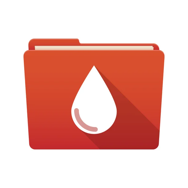 Folder icon with a blood drop — Stock Vector