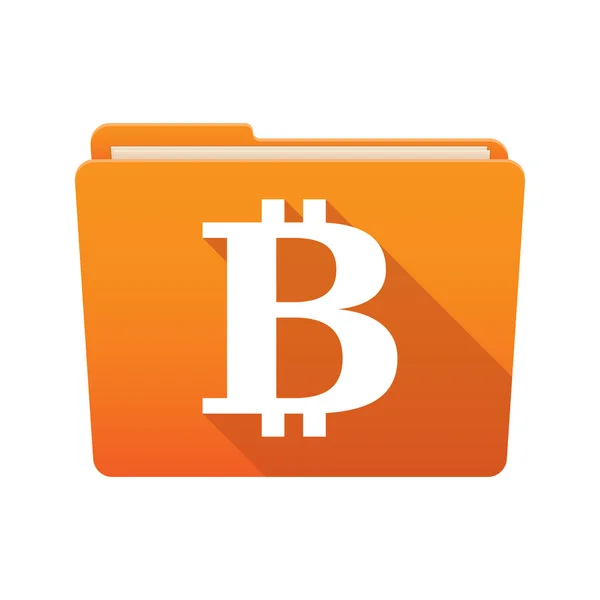 Ordner-Symbol mit einem Bitcoin-Zeichen — Stockvektor