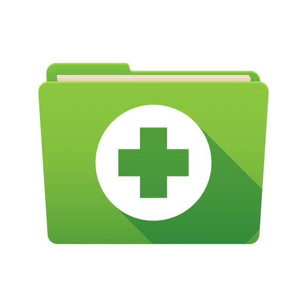 Icono de carpeta con un signo de farmacia — Vector de stock