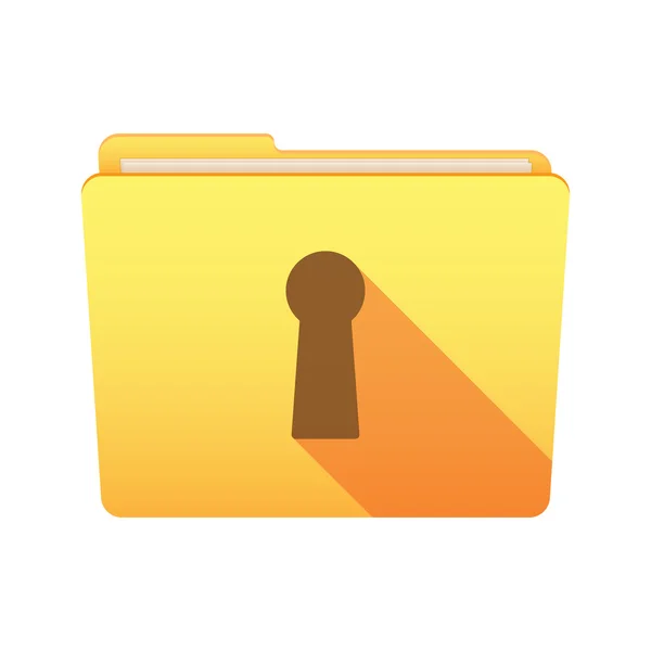 Ikon folder dengan lubang kunci - Stok Vektor