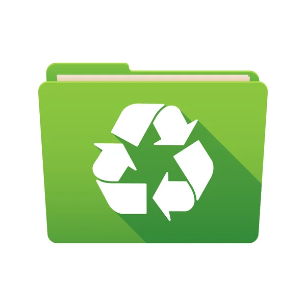 Pictograma folder cu un semn de reciclare — Vector de stoc