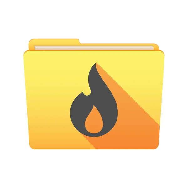 Folder icon with a flame — Stock Vector