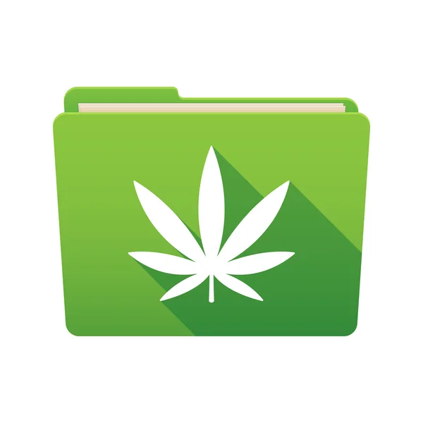 Folder icon with a marijuana leaf — Stock Vector