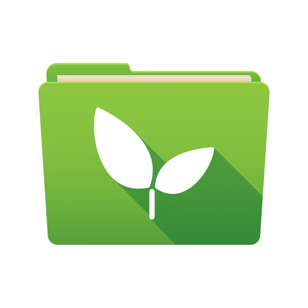 Folder icon with a plant — Stock Vector