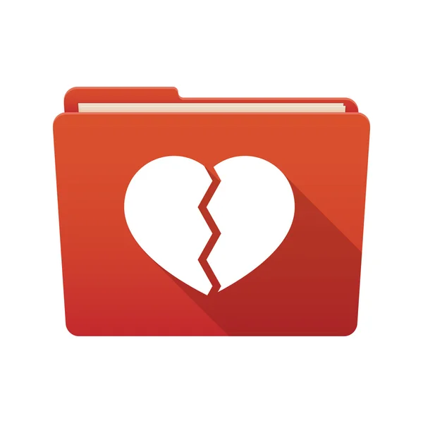 Icône de dossier avec un cœur — Image vectorielle