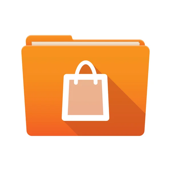 Folder icon with a shopping bag — Stock Vector