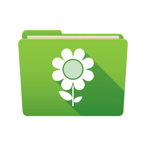 Folder icon with a flower — Stock Vector