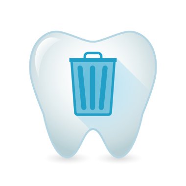 Bir çöp tenekesi ile diş simgesi