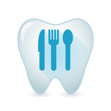 Çatal bıçak takımı ile diş simgesi