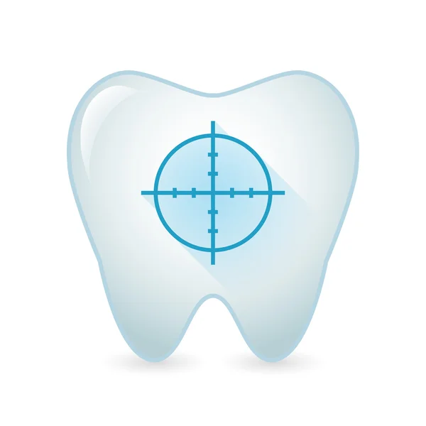 Значок зуба с перекрестием — стоковый вектор